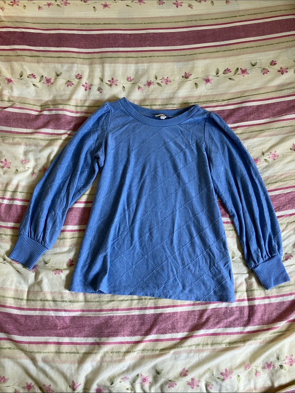blue princess sleeve sweater